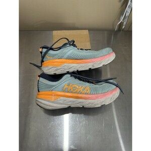 Hoka One One Bondi 7 Mens 9.5 D Running Shoes Blue Orange Missing Insoles